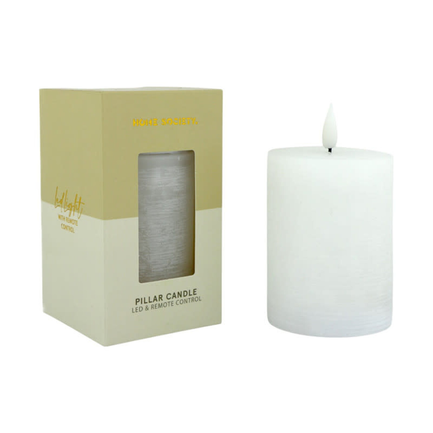 Home Society Led kaars Pillar- gebroken wit