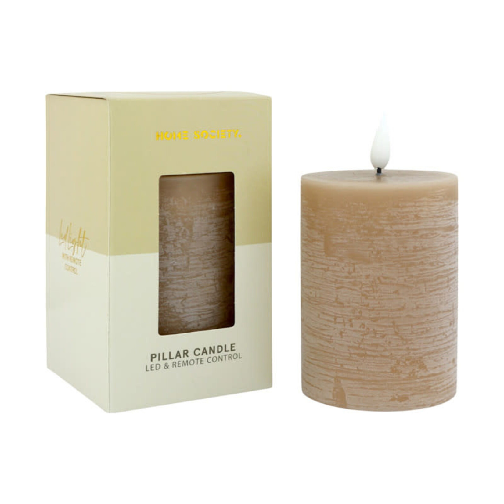 Home Society LED Kaars Pillar Taupe
