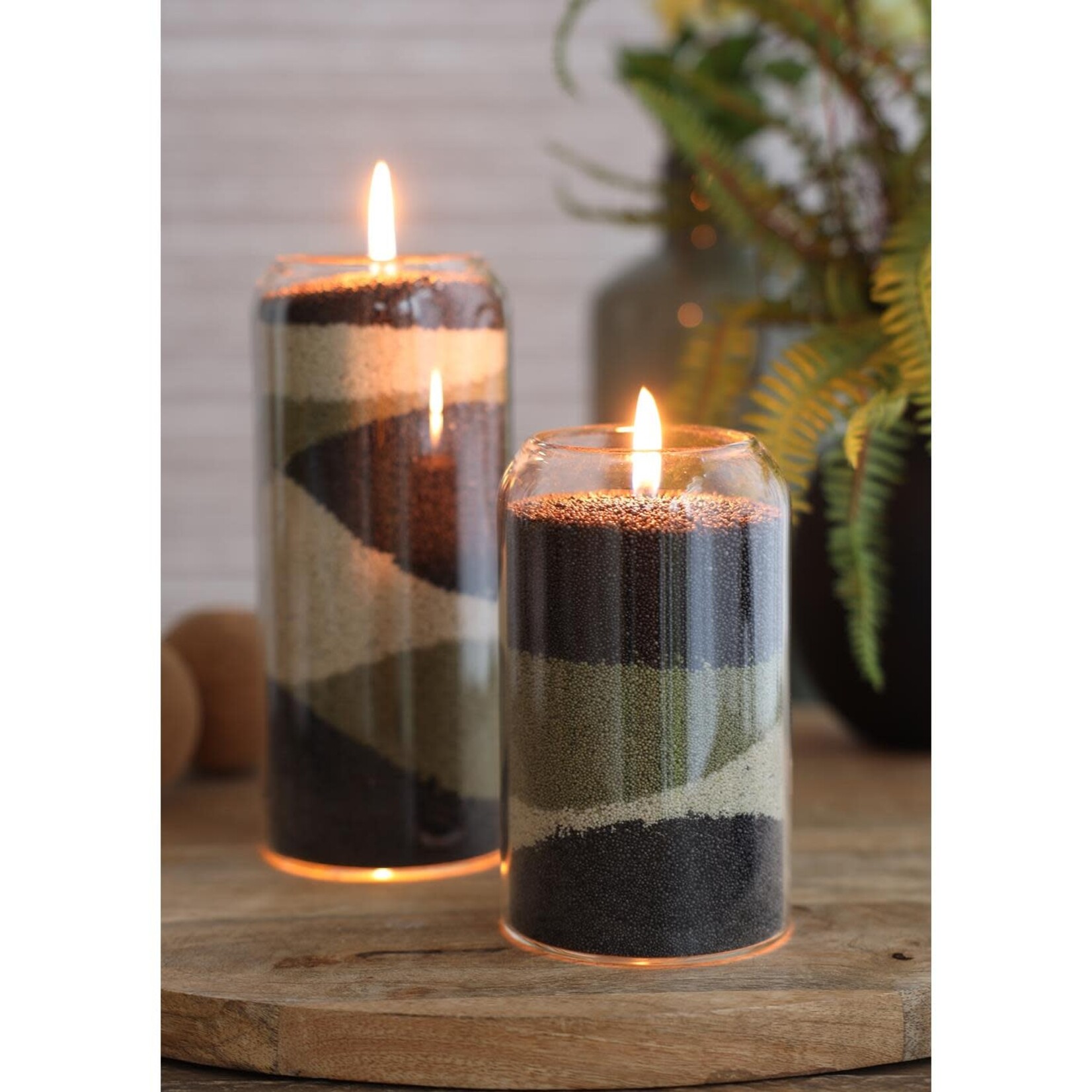 Ideas 4 Seasons Ideas 4 Seasons Parelzand kaars Zwart