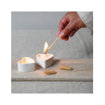 Leeff Leeff kaars hartje wit