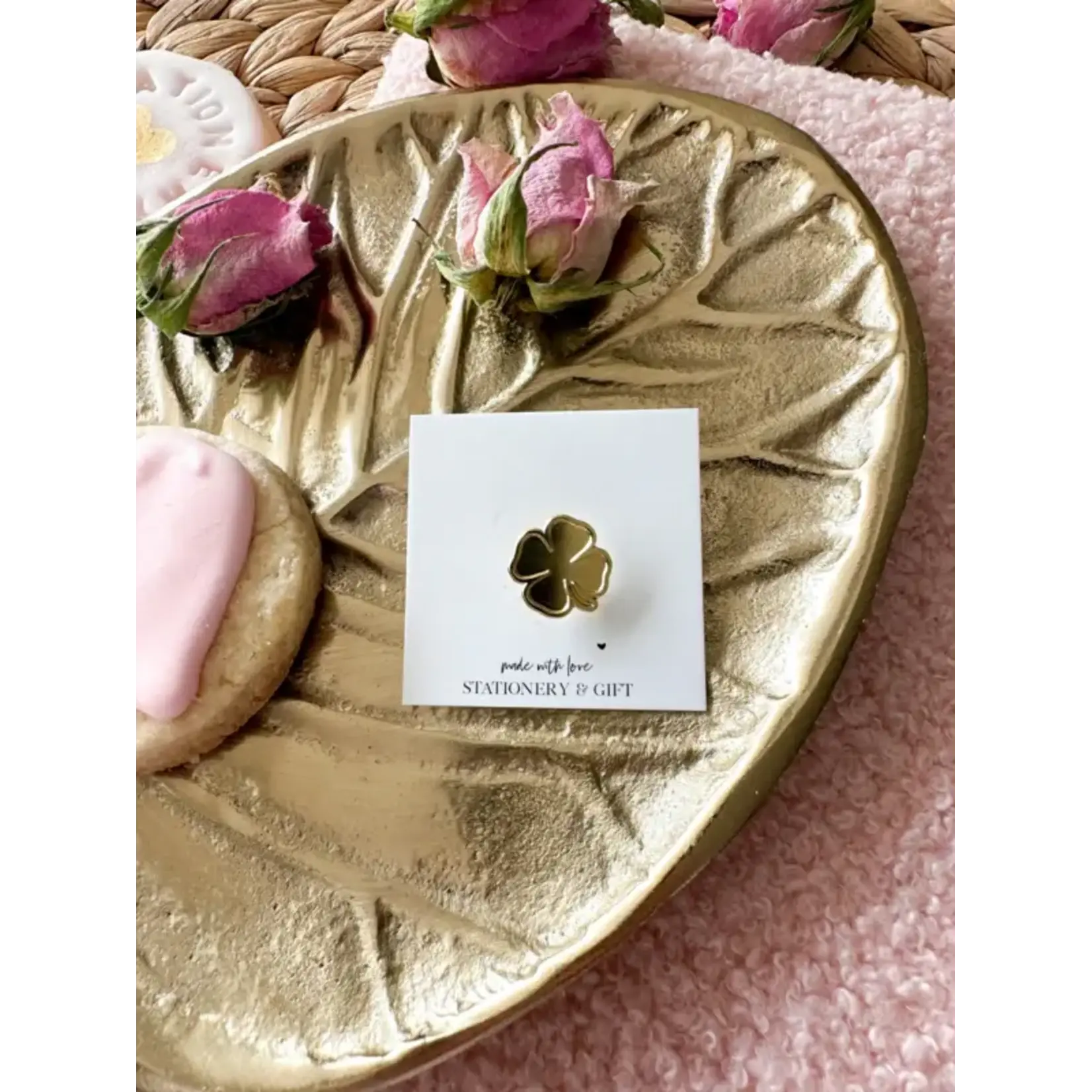 Stationery & Gift Pin - Een klavertje 4 voor jou! met envelop