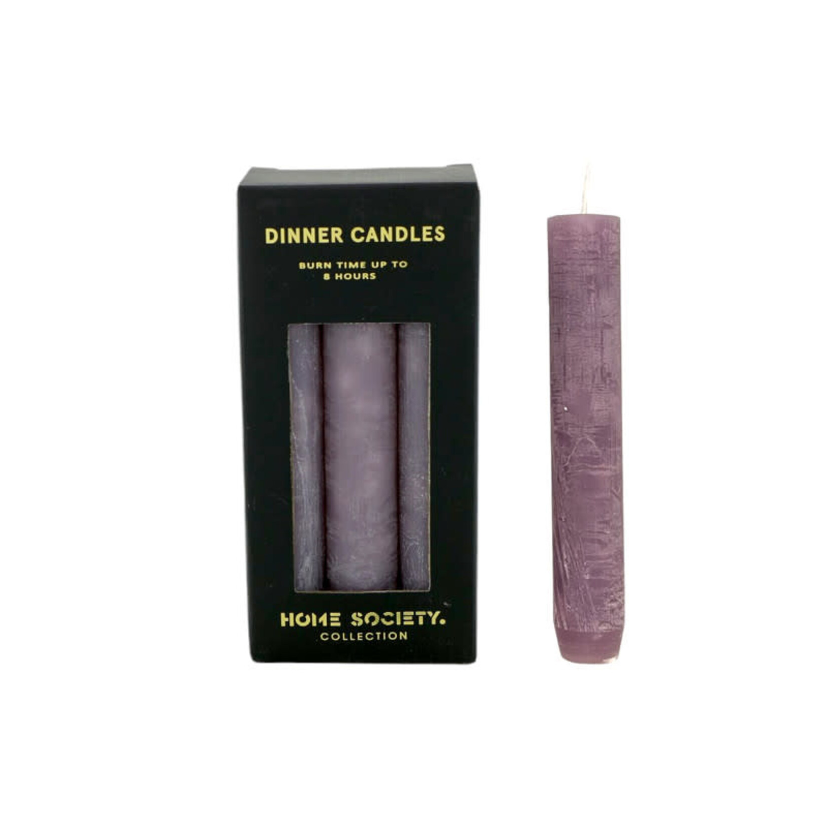 Home Society Dinner Candle / Dinerkaars kort S Paars set 6