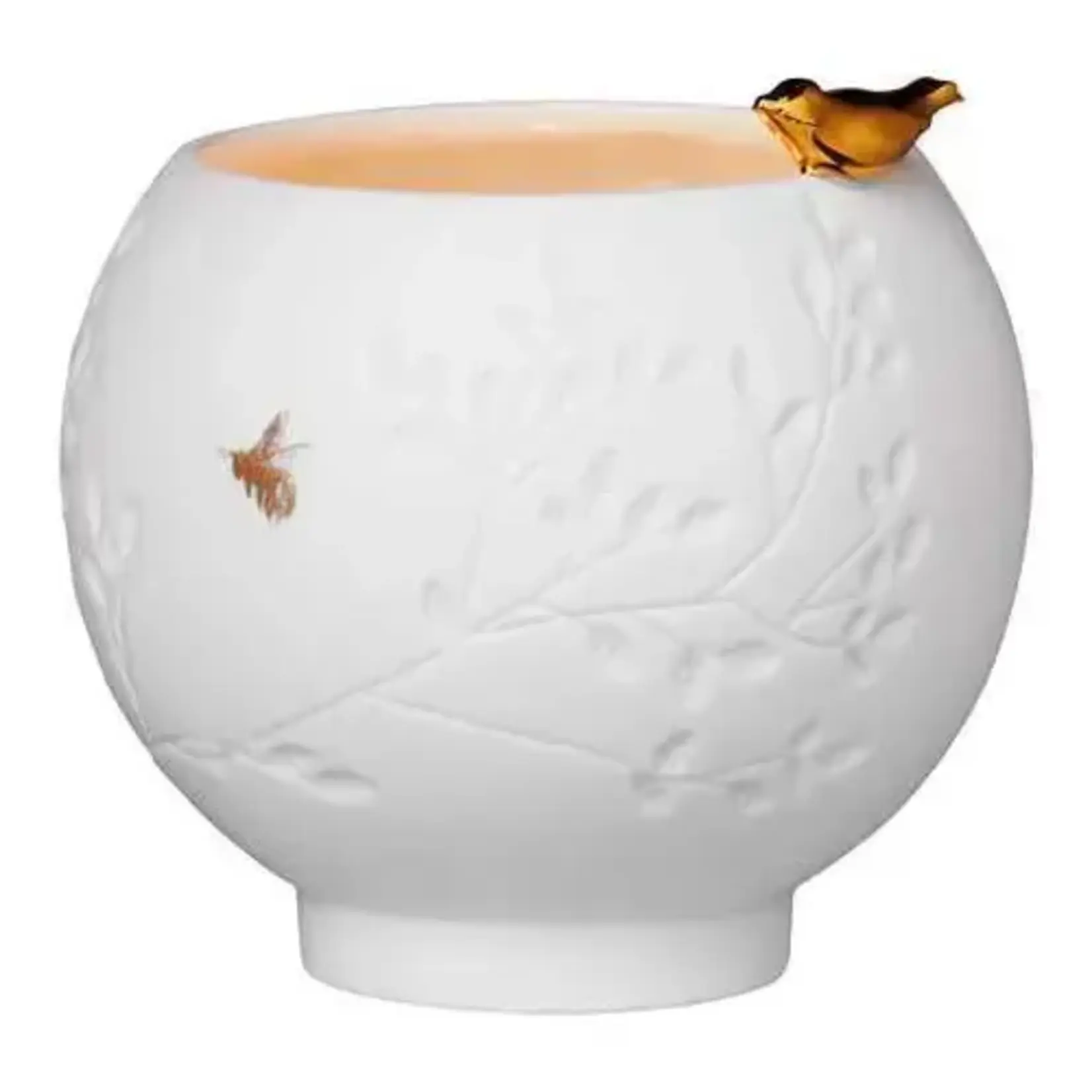 Räder Räder Porcelain Tealight Holder Gold Bird