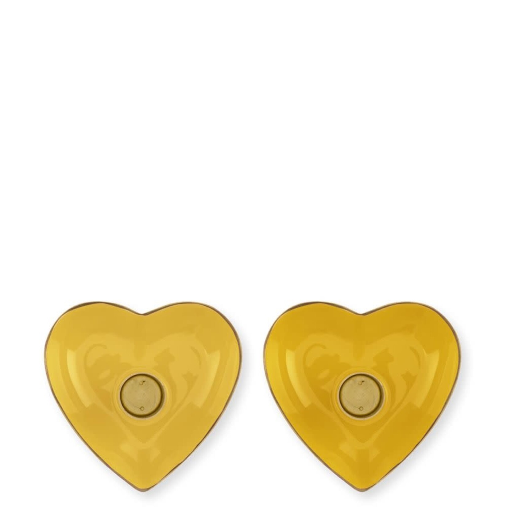 PIP Studio Candle Holder Metal Heart Yellow 10x3 cm