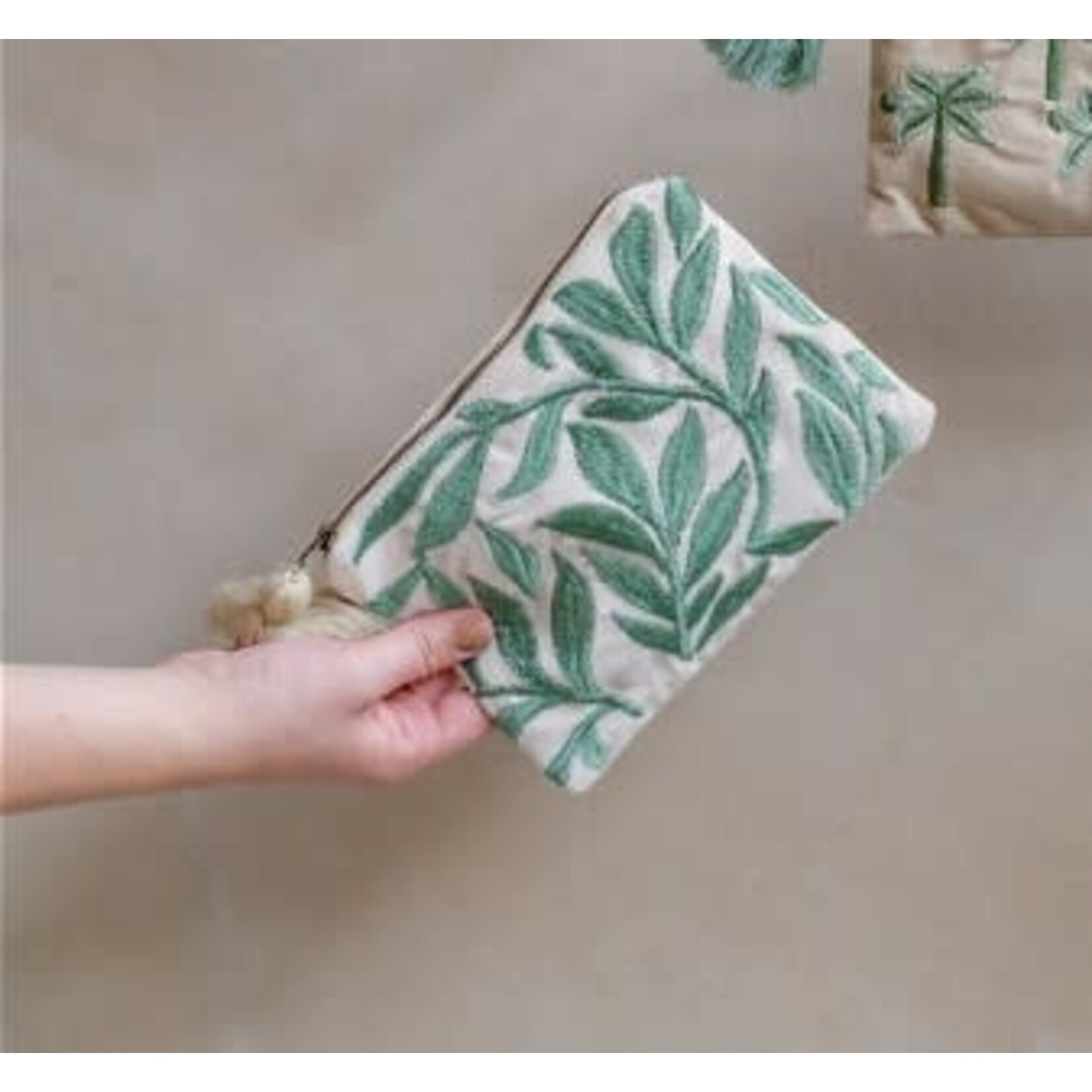 Home Society Make-up tasje Holiday Blad Groen