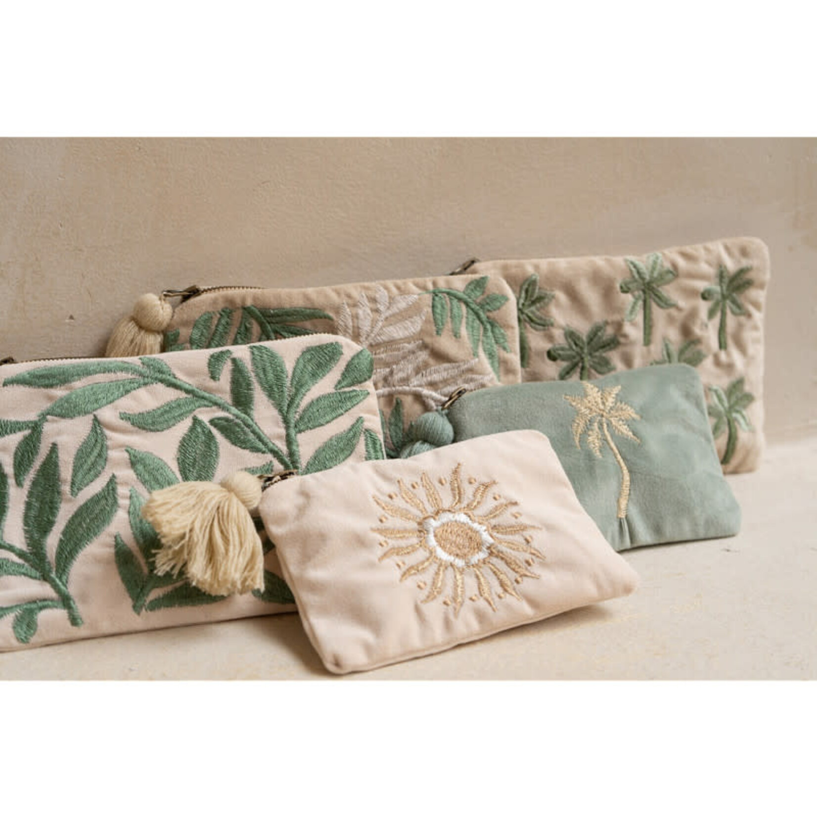 Home Society Make-up tasje Holiday Blad Groen