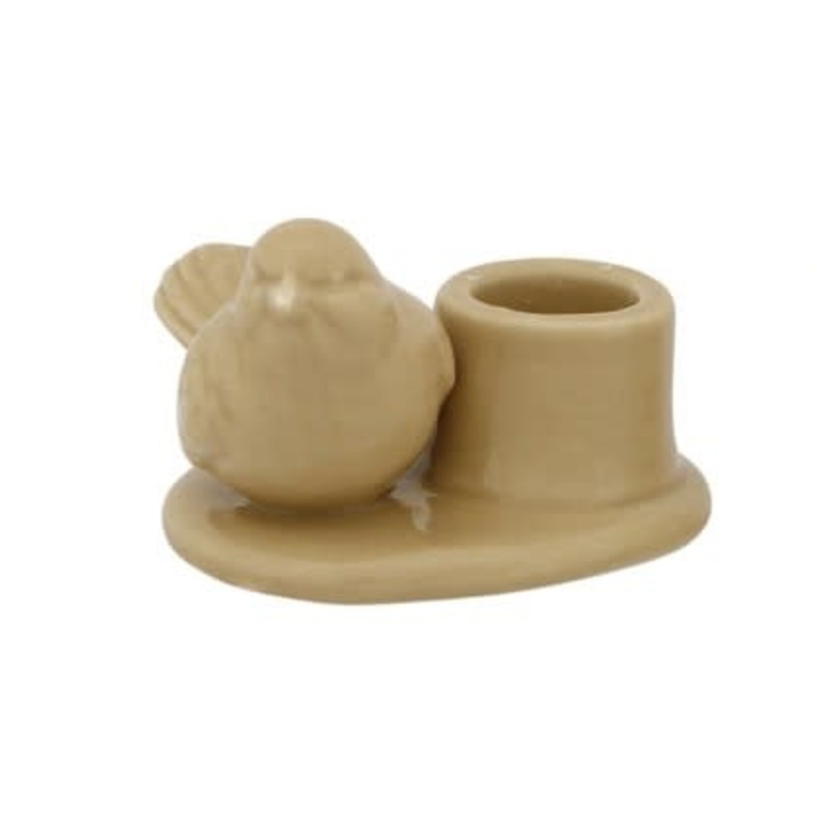 Home Society Vogel kaarsenhouder Beige