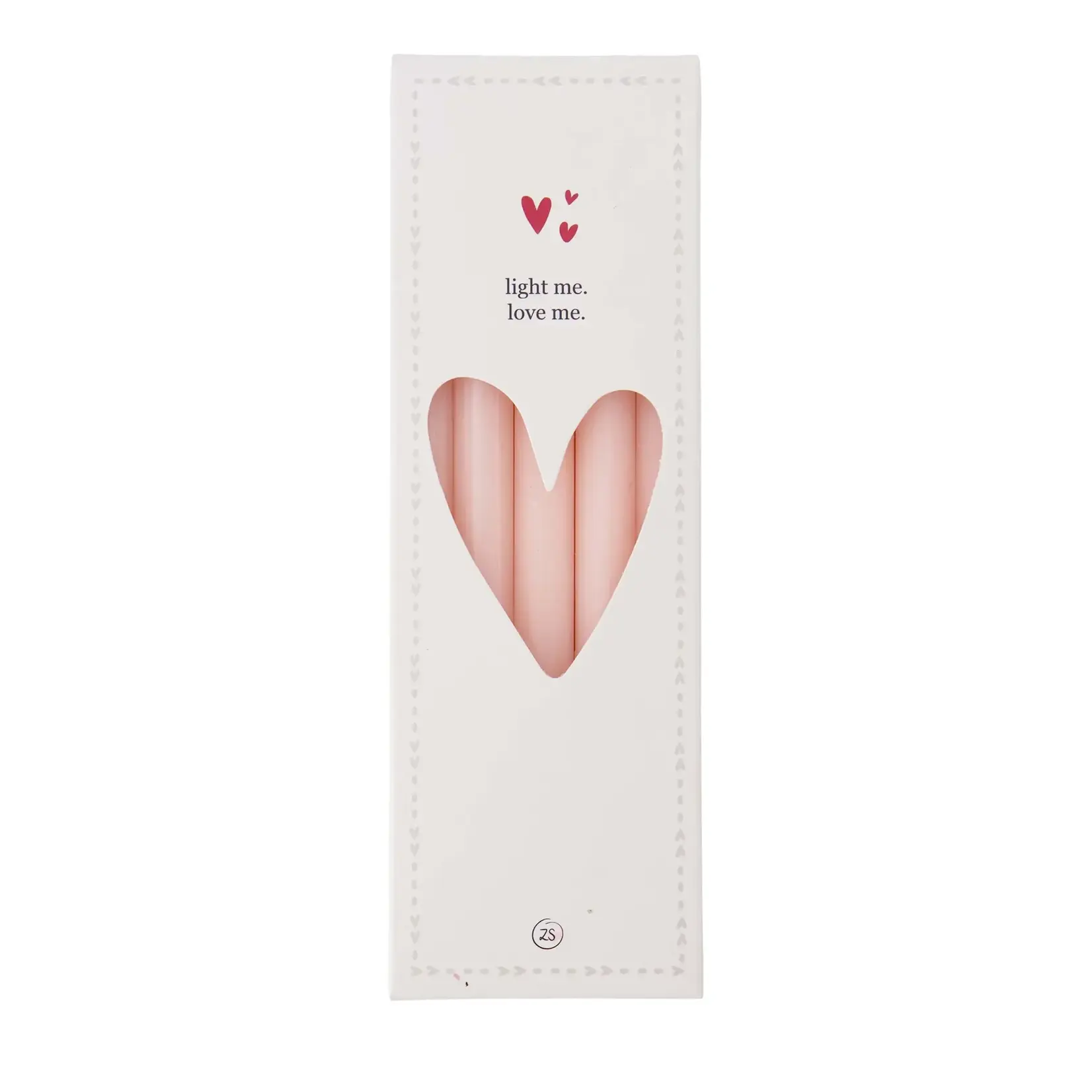 Zusss Zusss doosje met 10 smalle kaarsjes roze