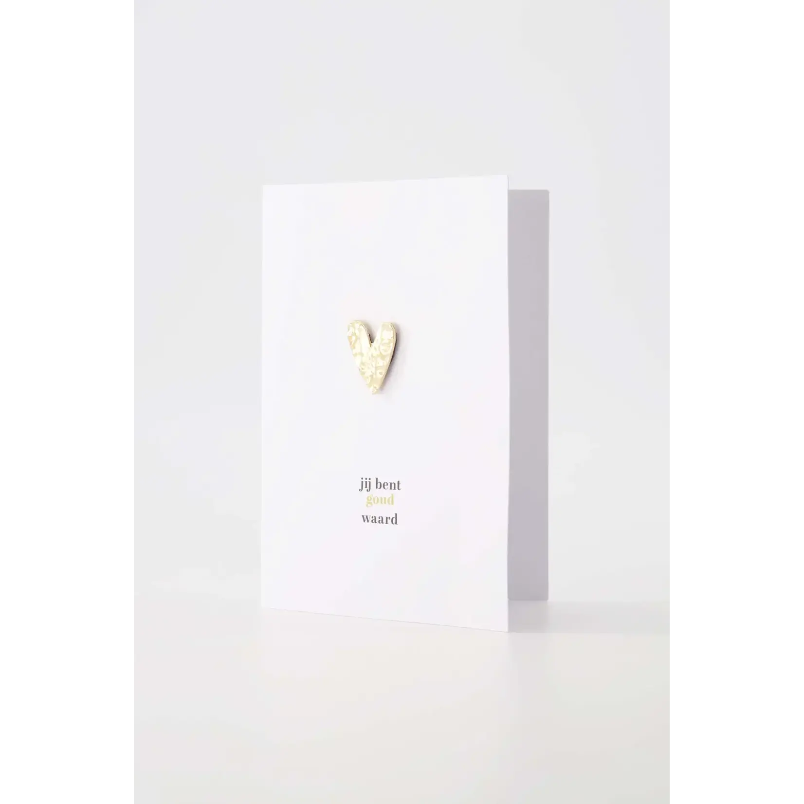 Zusss Zusss Wenskaart Jij Bent Goud Waard Magneet Hartje wit/goud