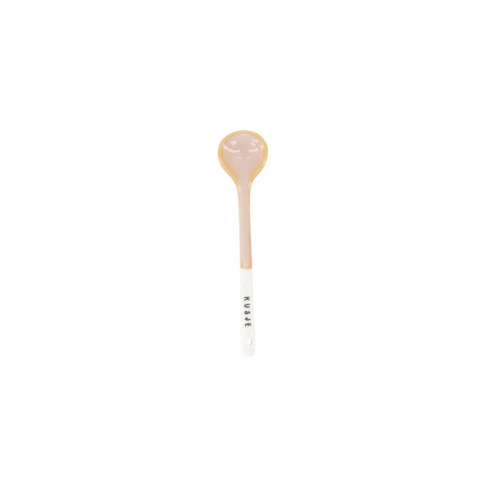 Zusss Zusss Lepeltje Keramiek Kusje wit/roze