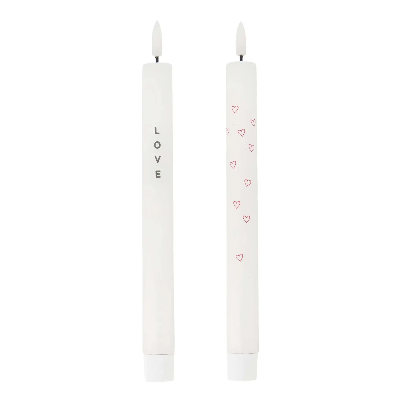 Zusss Zusss Set van 2 ledkaarsen love wit/groen/rood