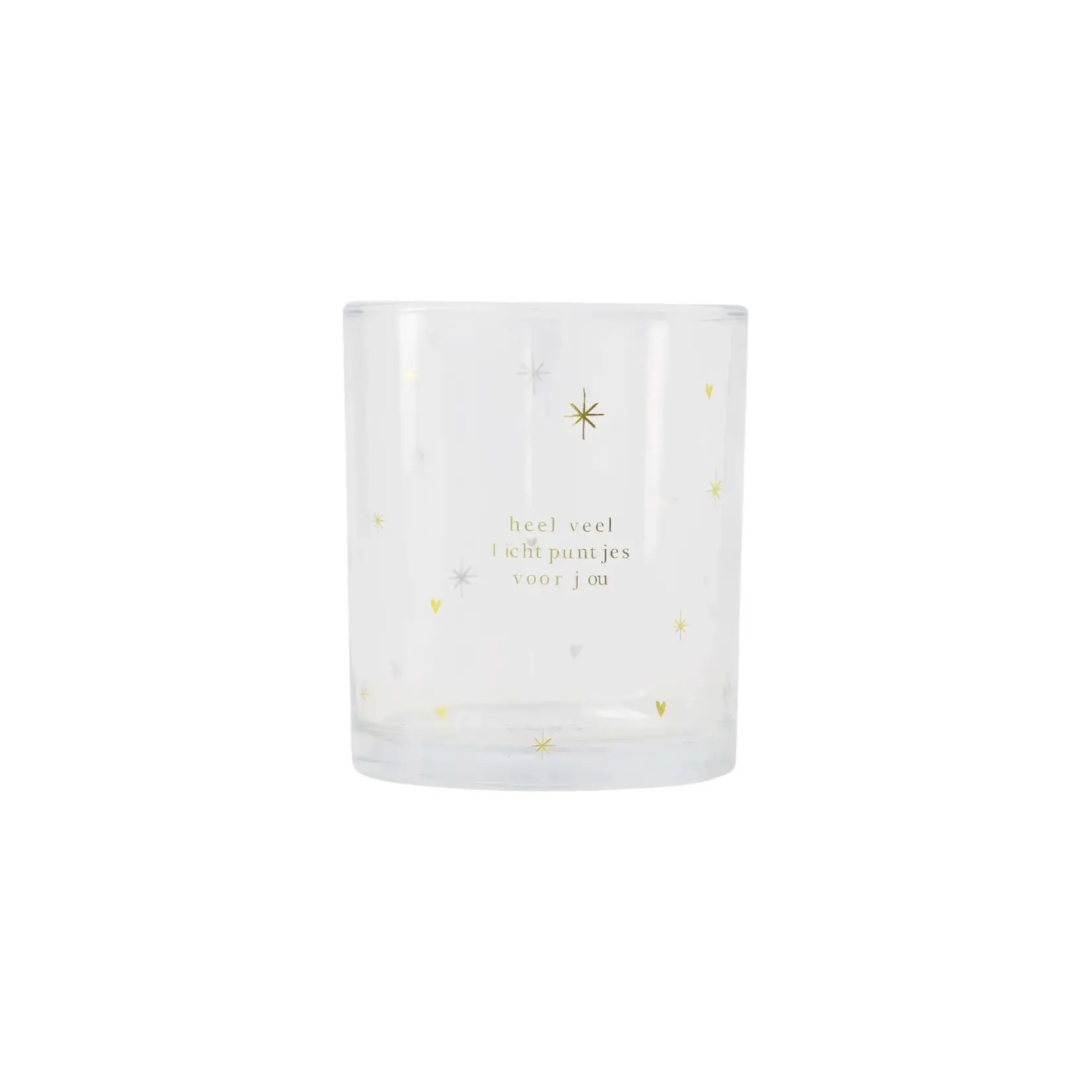 Zusss Zusss Waxinlichthouder glas sterren transparant/goud