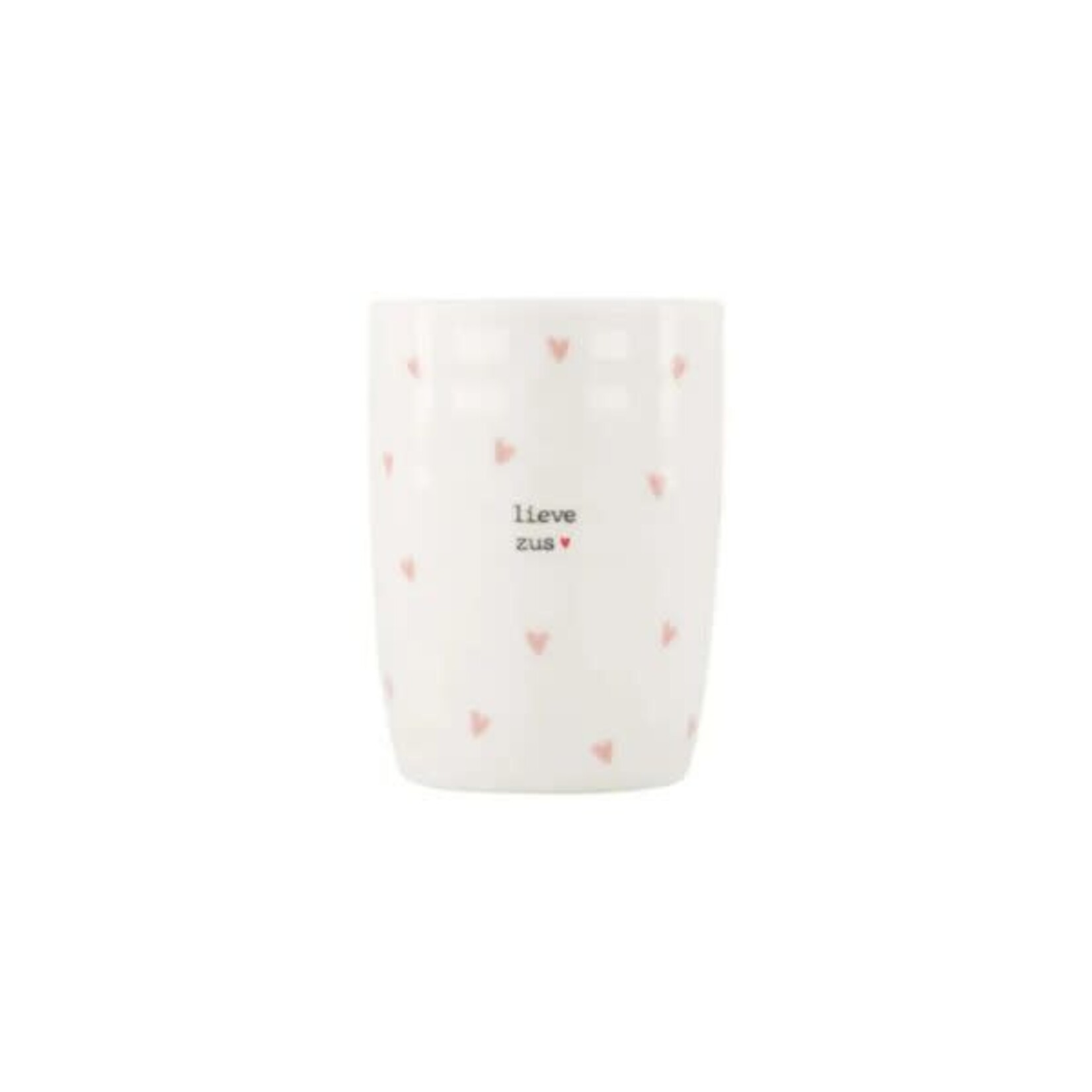 Zusss Zusss Koffiemok hartjes lieve zus wit/roze
