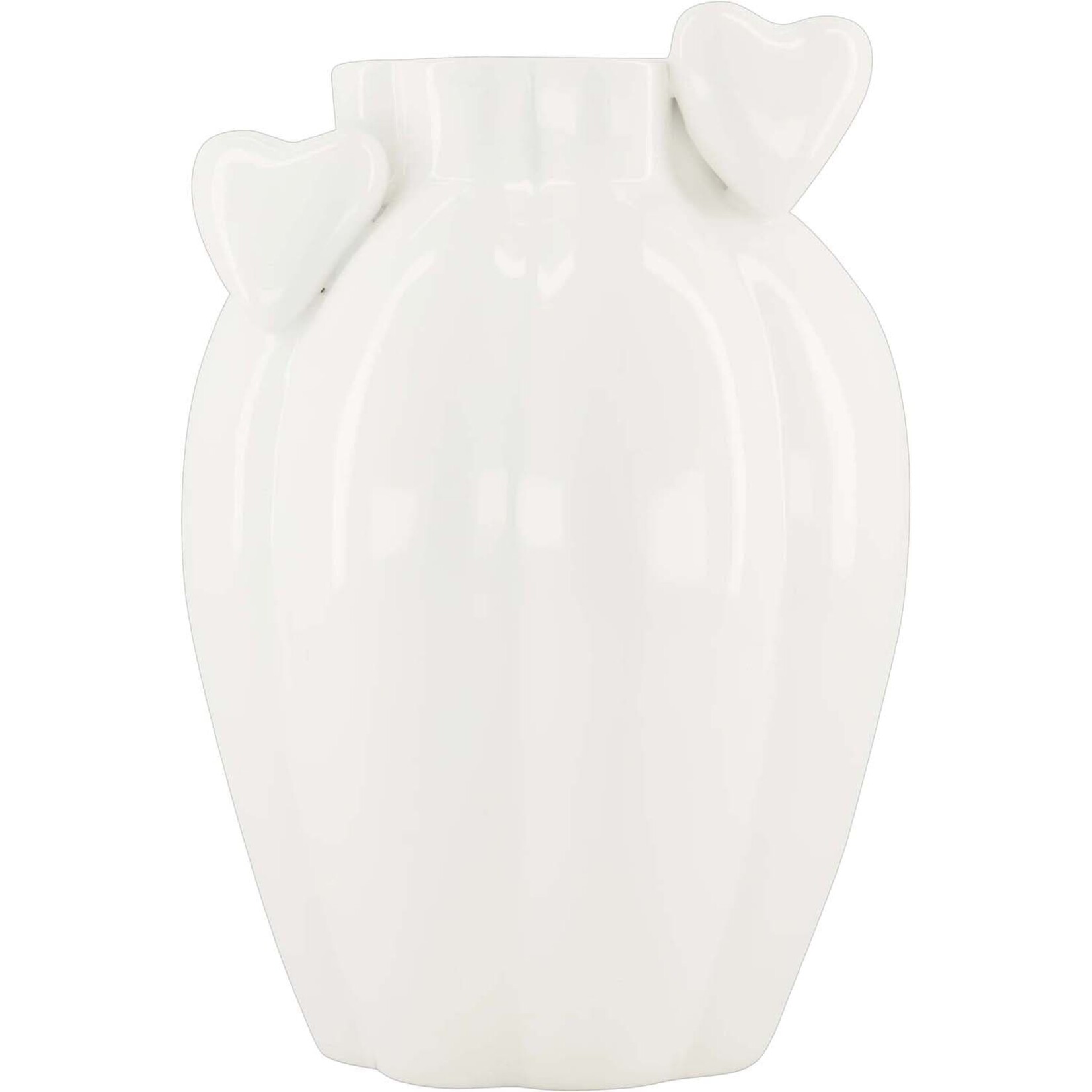 Zusss Zusss Vaas keramiek hartjes wit