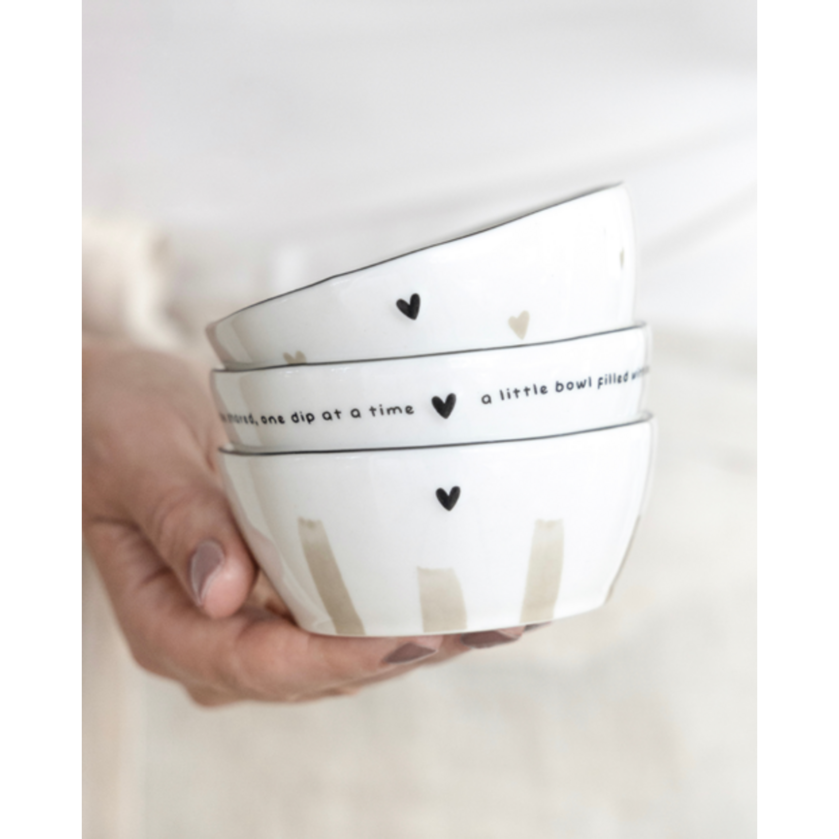 Bastion Collections Bastion Collections Bowl Sauce White/Natural Hearts