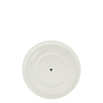 Bastion Collections Bastion Collections Plate Cup White/Heart in Black 13cm