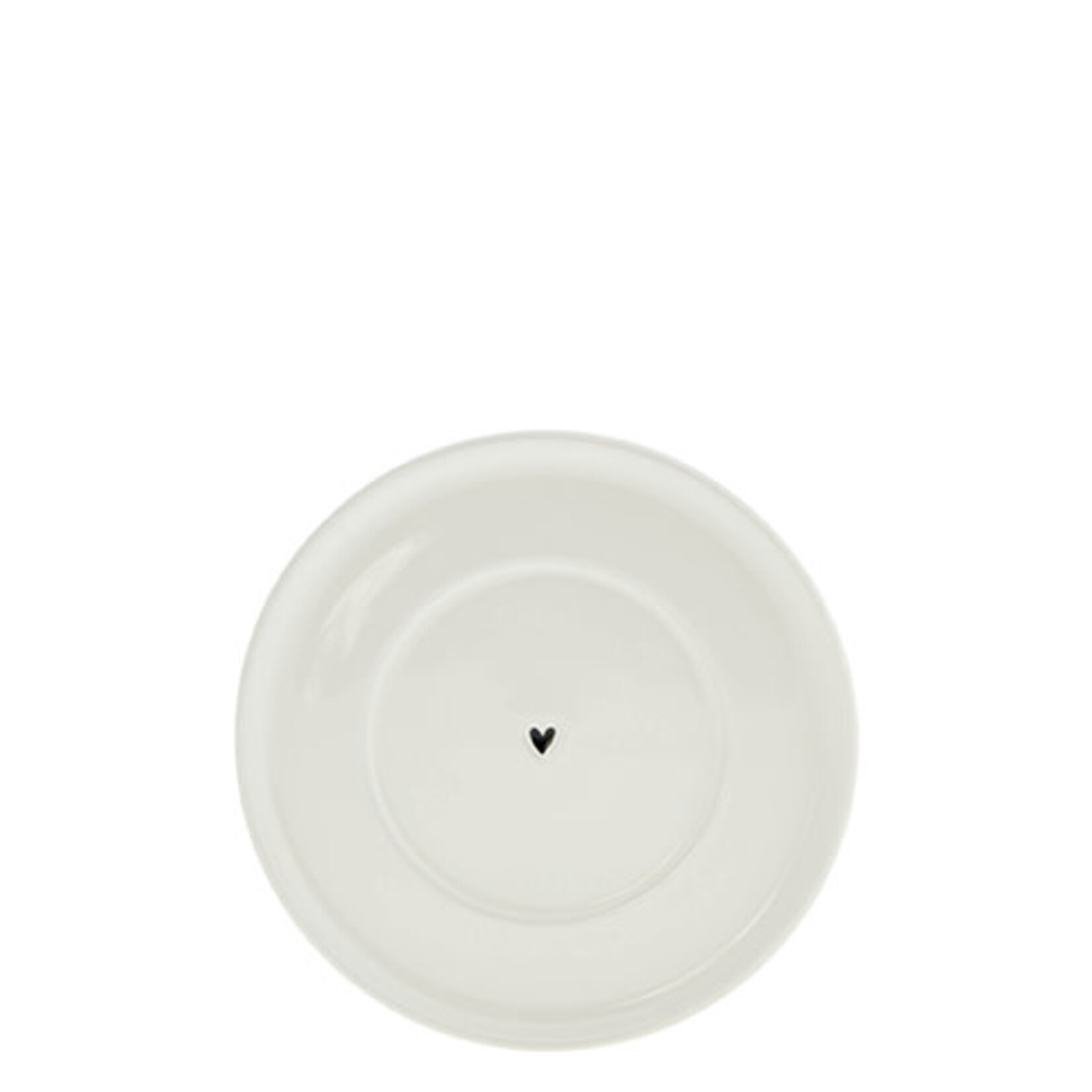 Bastion Collections Bastion Collections Plate Cup White/Heart in Black 13cm