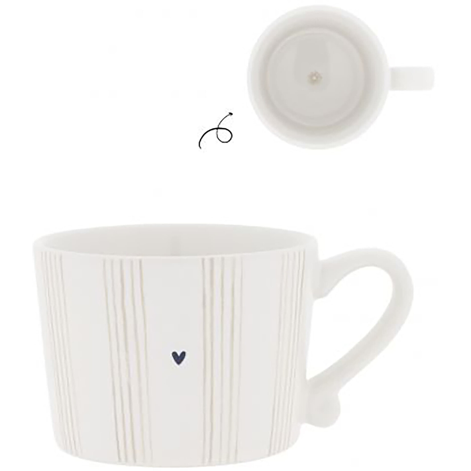 Bastion Collections Cup White sm/Small Stripes Natural 8.5x7x6cm