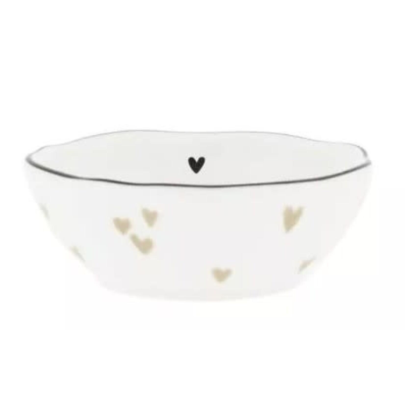 Bastion Collections Bowl White S Natural Print Heart