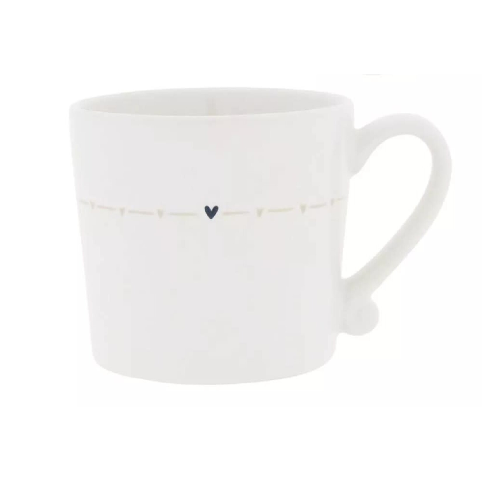Bastion Collections Mug White/Heart Line 8x7cm