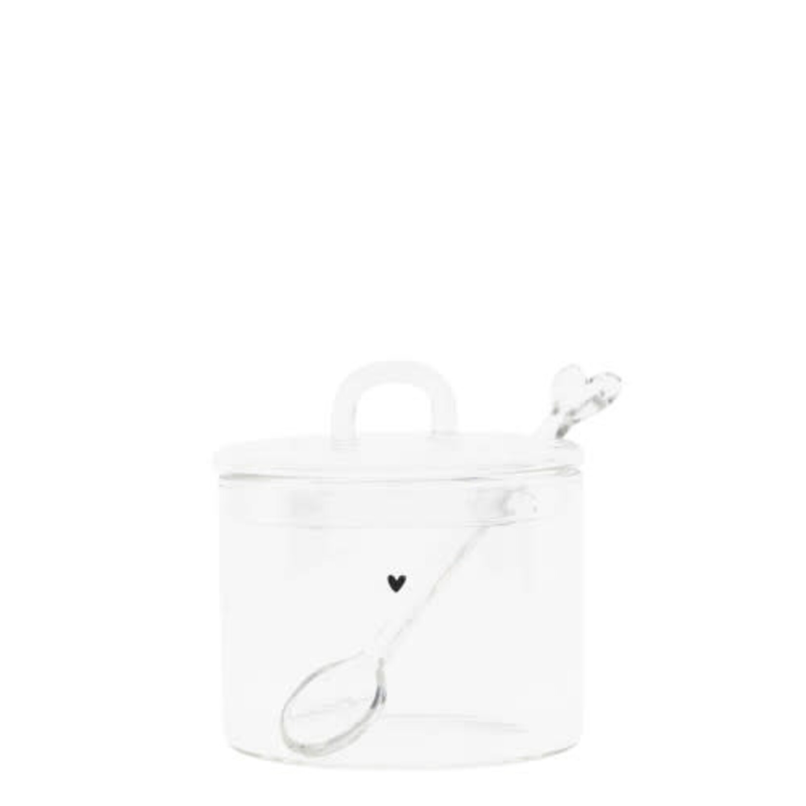 Bastion Collections Sugar pot glass with black heart