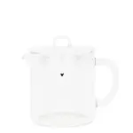 Bastion Collections Tea pot glass with black heart, 1000 ml
