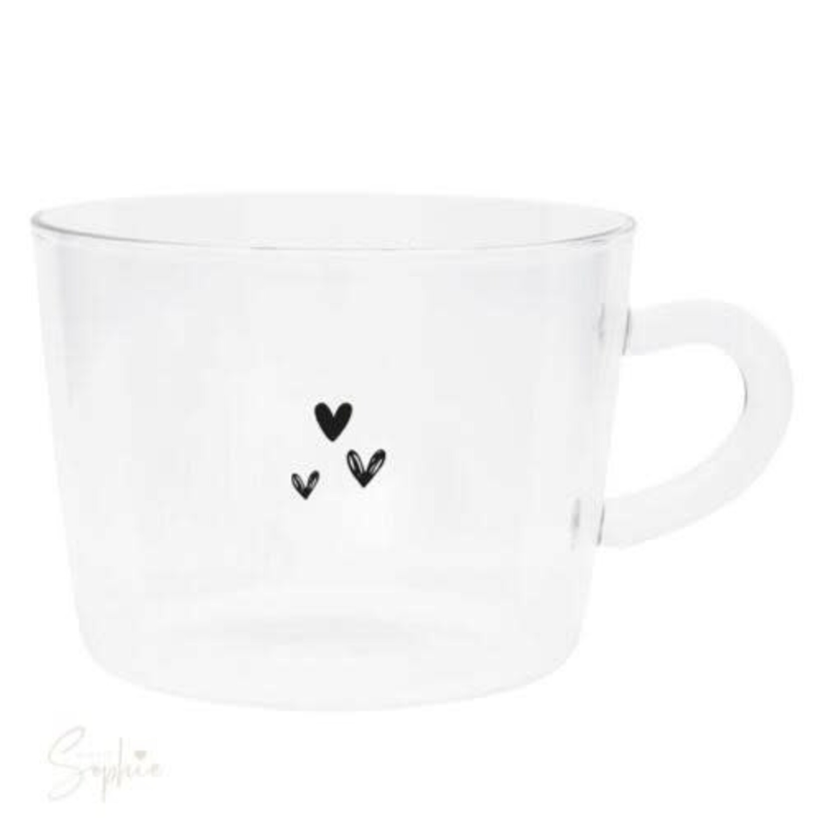 Bastion Collections Theeglas 3 hearts
