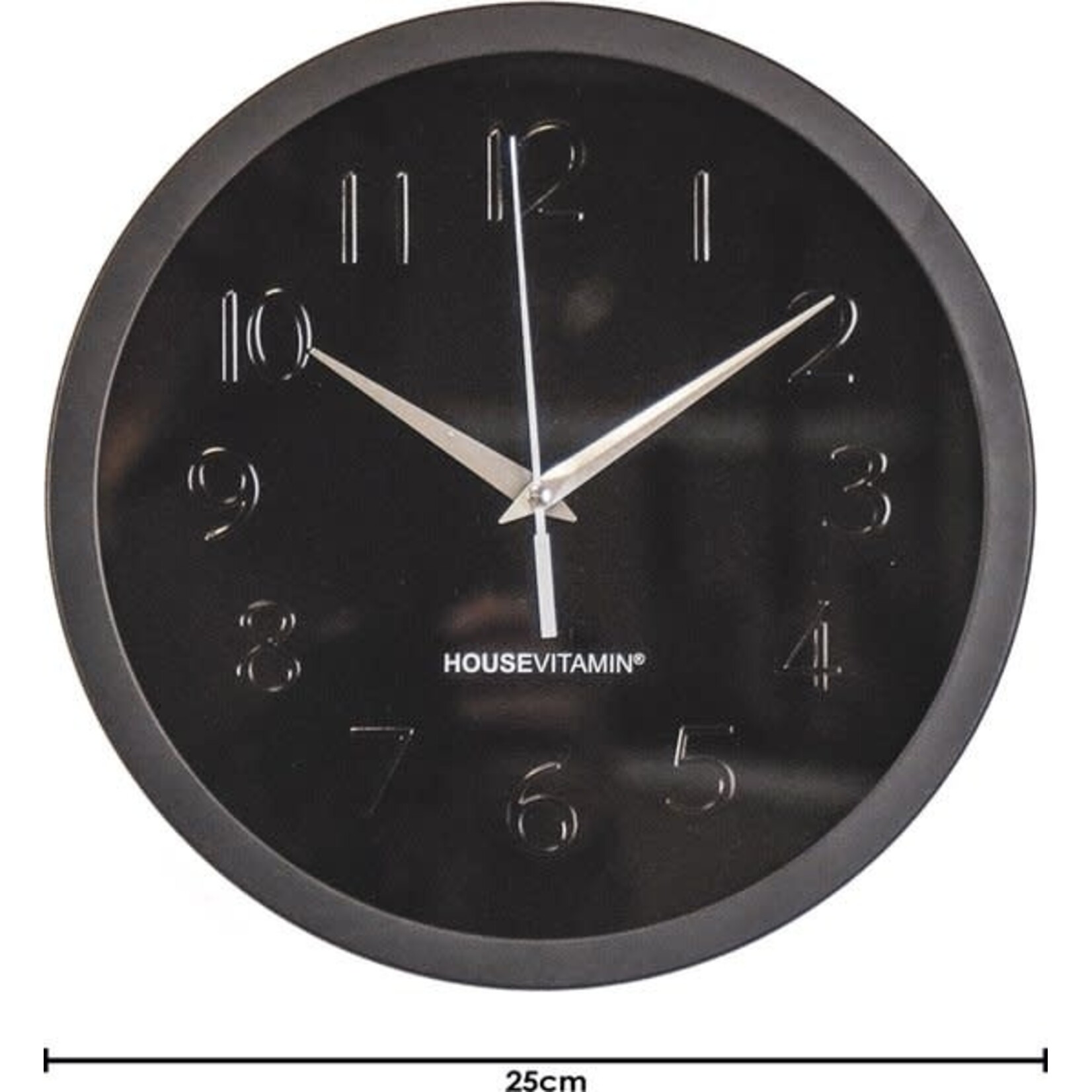 Housevitamin BV Housevitamin Wandklok Metaal- Zwart- 25x4,2x25 cm - van 9,99 voor