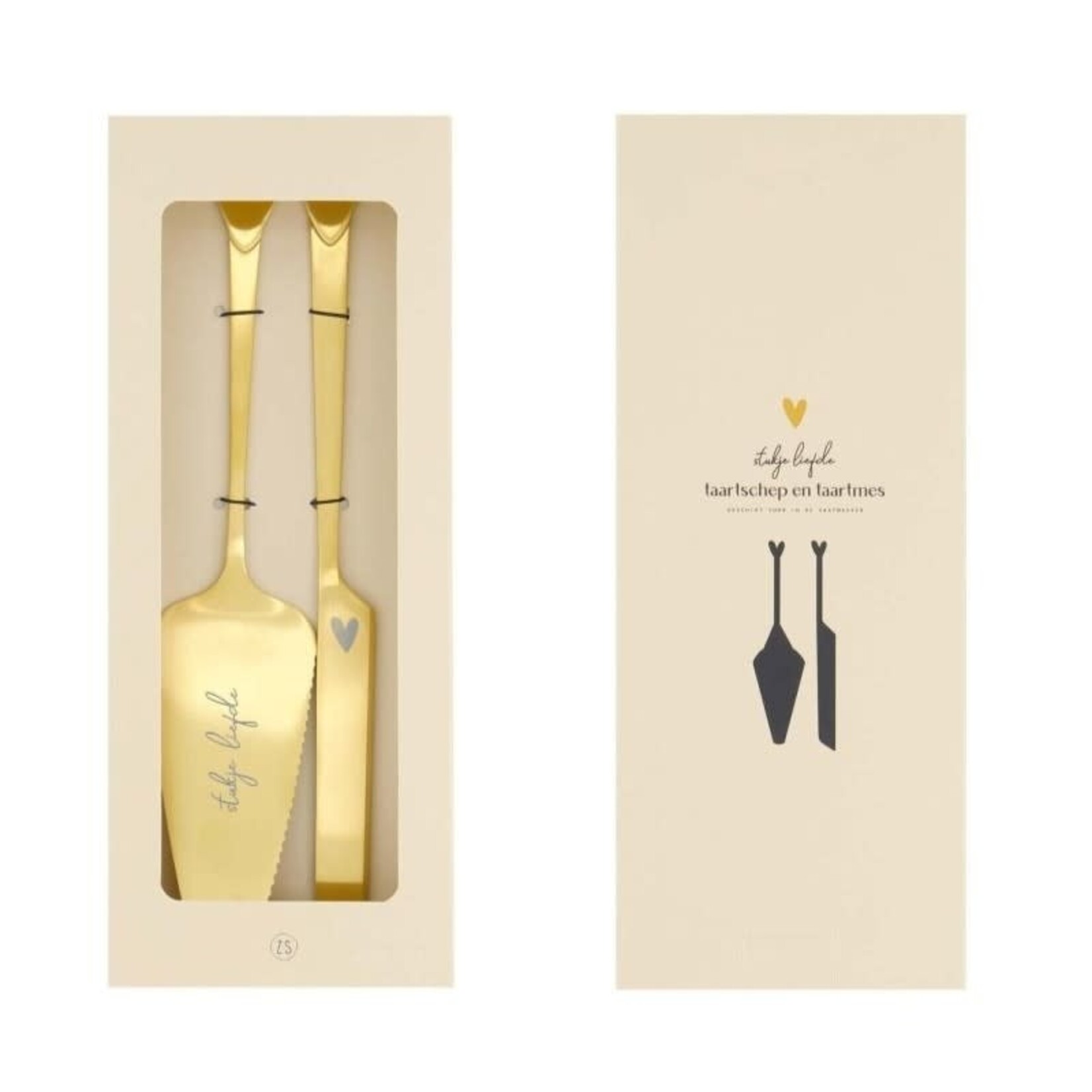 Zusss Zusss Taartschep en Taartmes Hartje goud