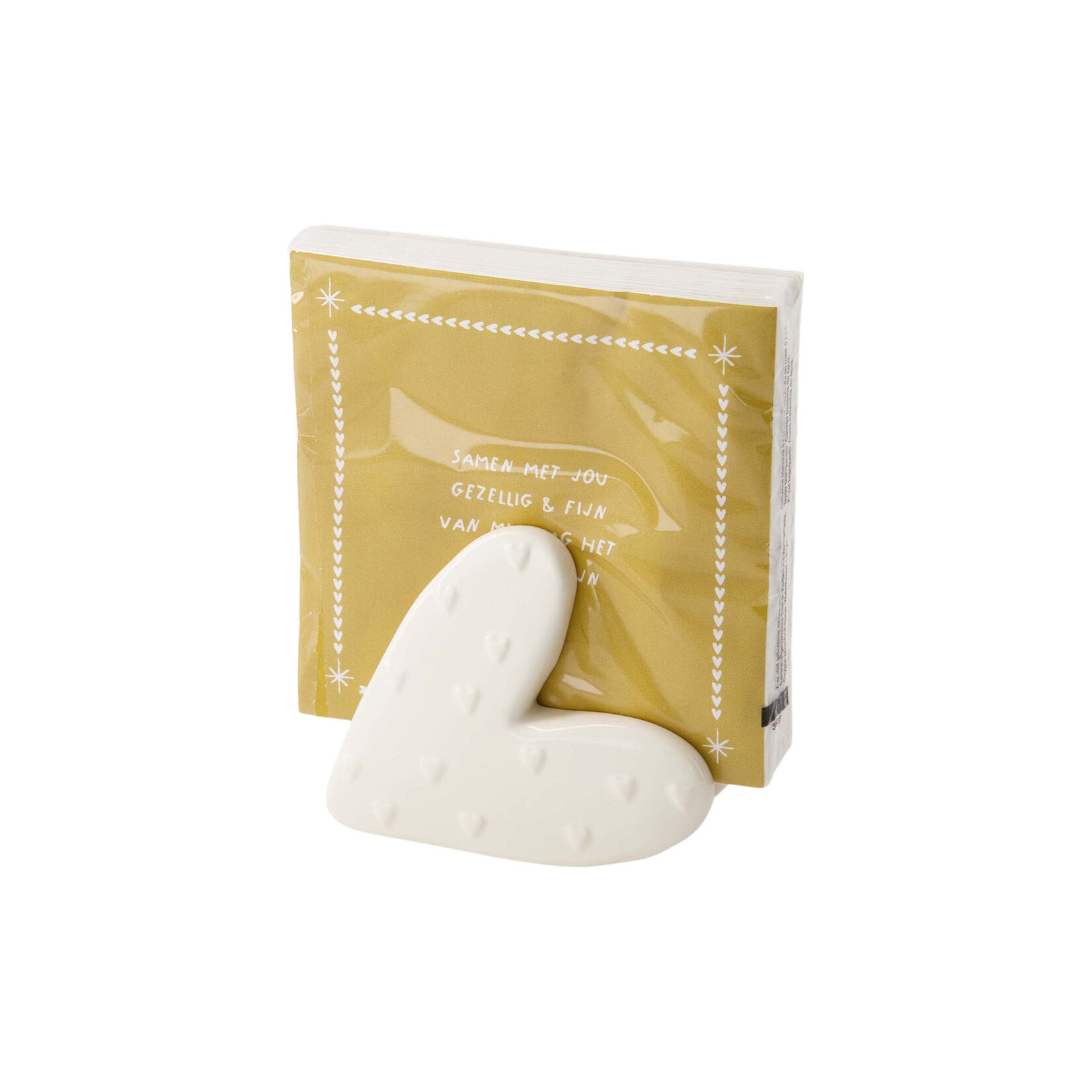 Zusss Zusss Servethouder keramiek hartje wit