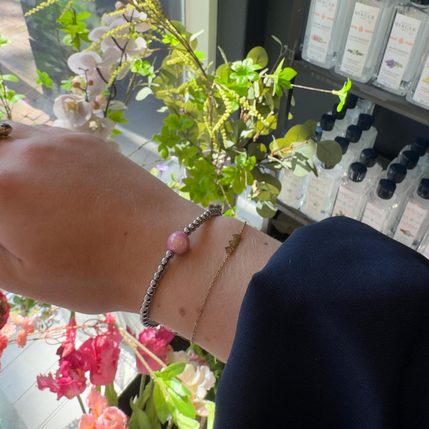 Lizzy Mae Lizzy Mae armband stainless steel  zilver/roze