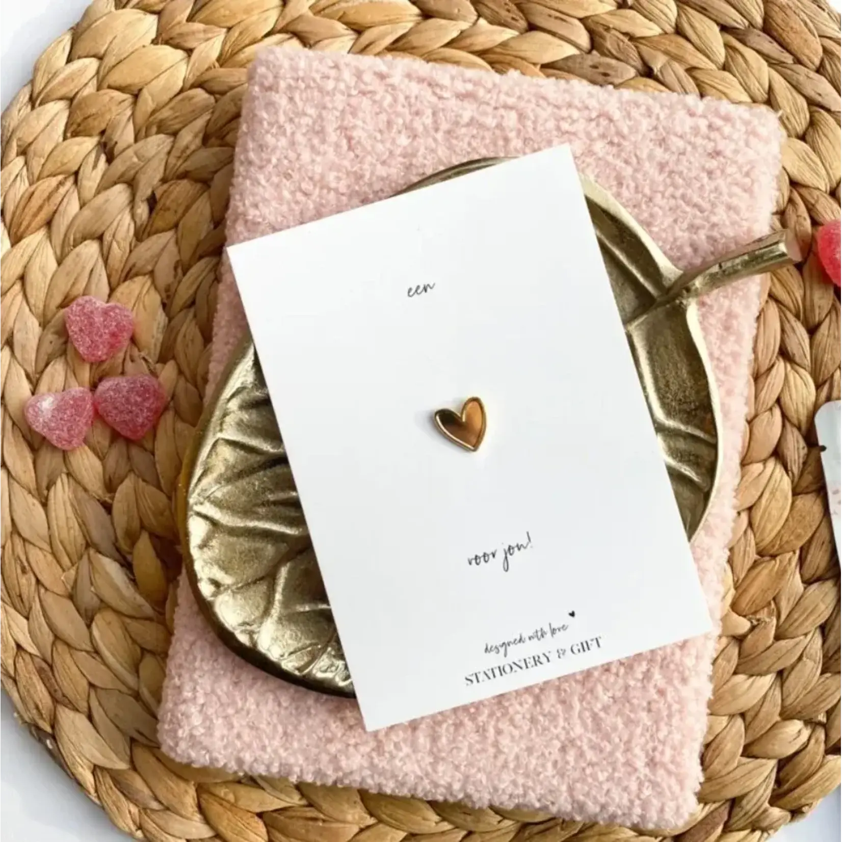Stationery & Gift Een hartje voor jou! Pin goud, roze, wit of zwart hart