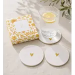 Zusss Zusss Coasters set of 6 Heart white/gold