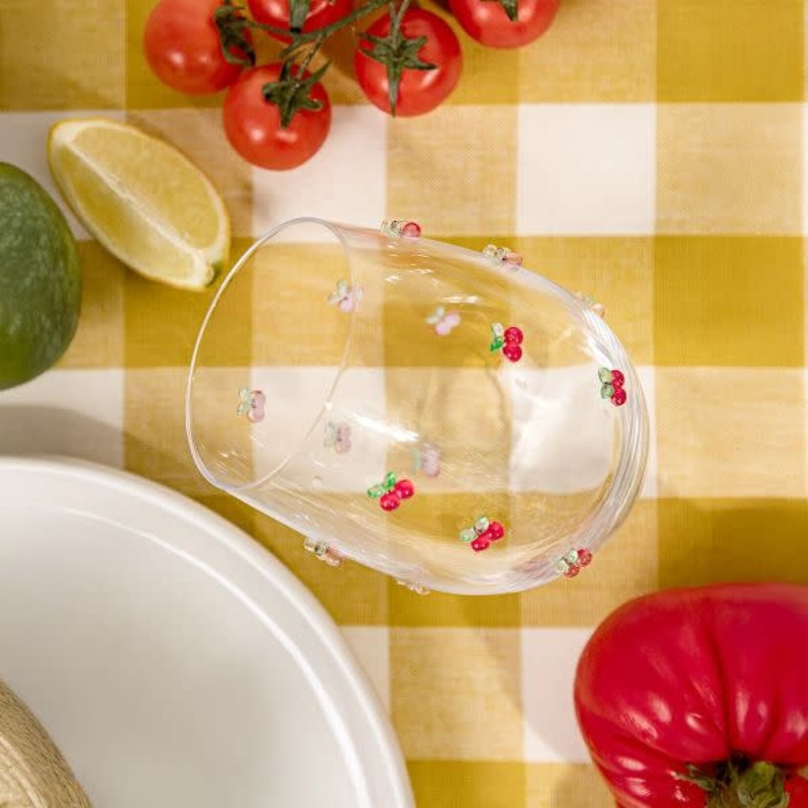 Home Sweet Home Waterglas met 3D Kersen
