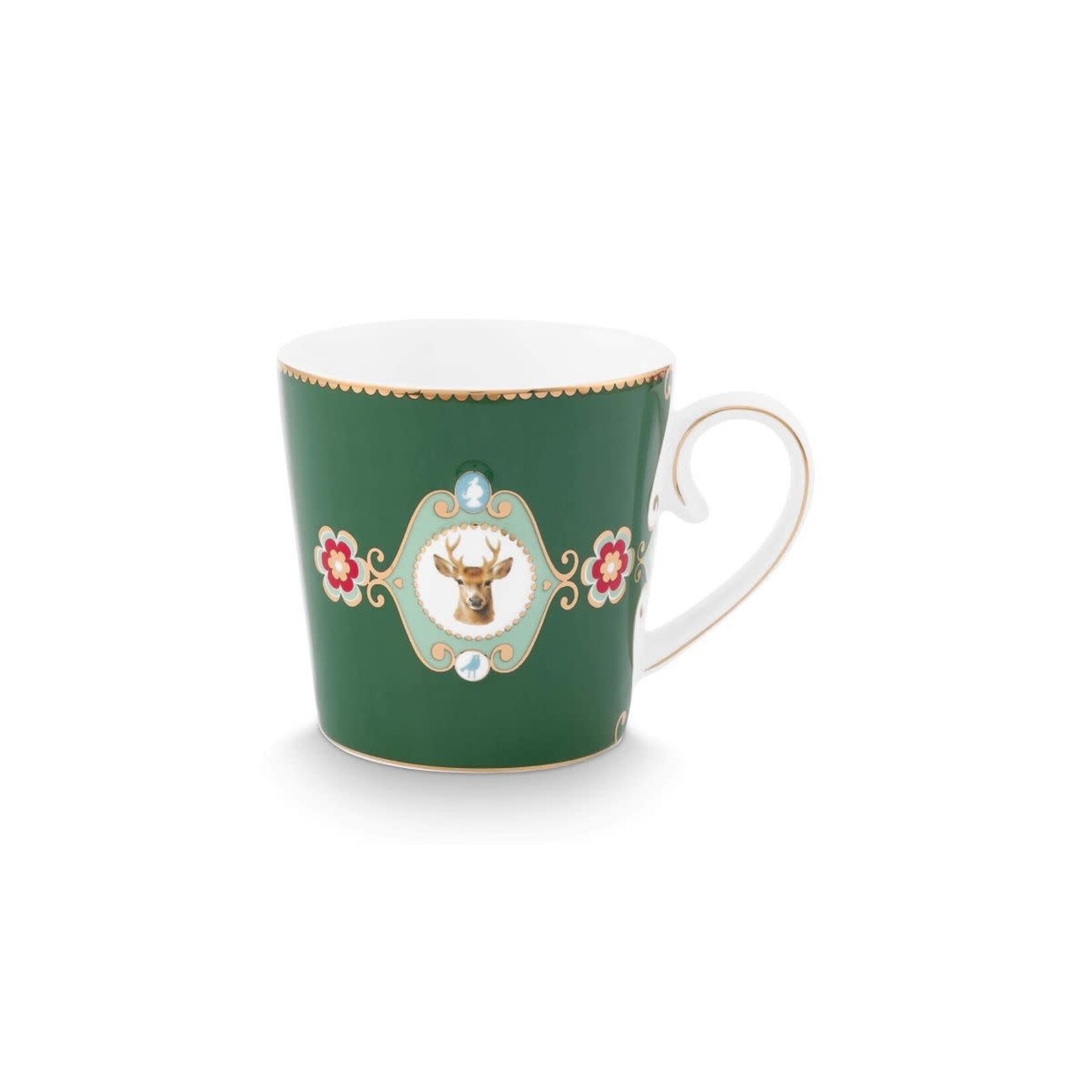 PIP Studio Mug Small Love Birds Medallion Deer Dark Green