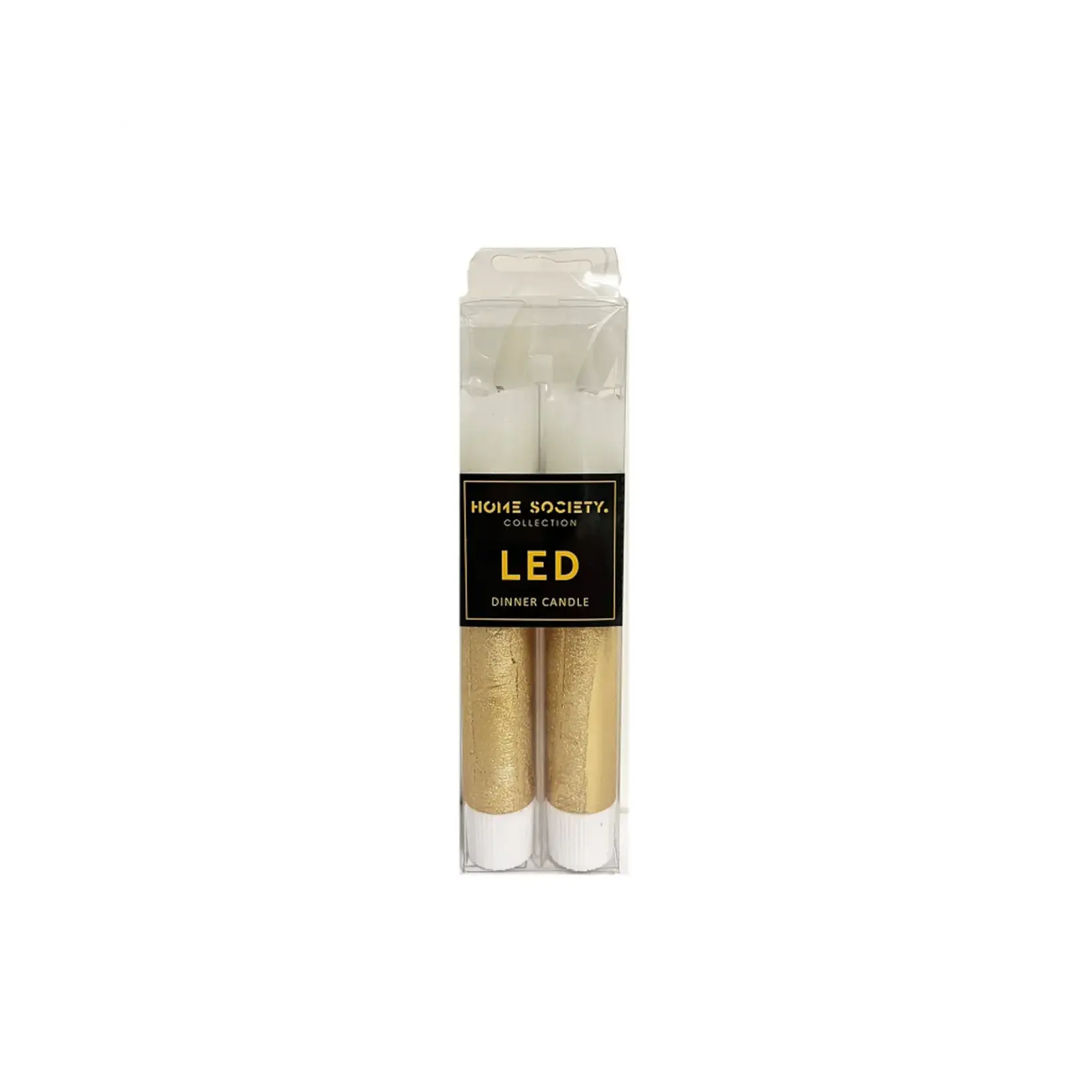Home Society LED Dinner Candle goud/wit  kort per stuk