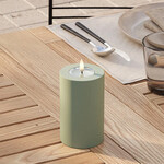 Deluxe Homeart Dust Green Outdoor LED Candle 7.5 * 12.5 cm