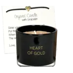 My Flame Lifestyle Geurkaars Met Wens-Armband - Heart Of Gold (Touw armbandje vorige collectie)