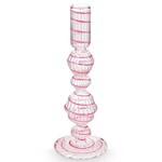 PIP Studio Candle Holder Glass Swirl Pink M 22 cm
