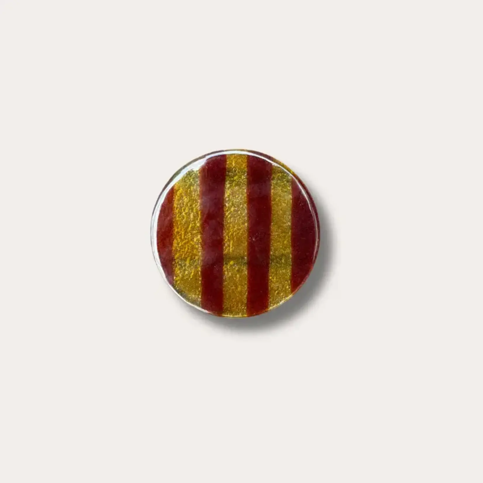 CAVARI ATELIER Artisano coaster amber & brown stripes per stuk