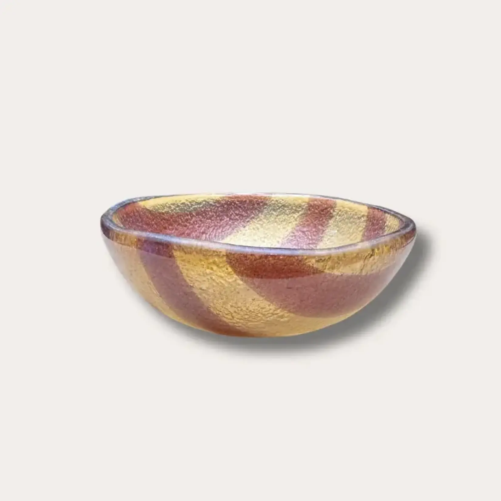 CAVARI ATELIER Artisano bowl 12x5 amber & brown stripes