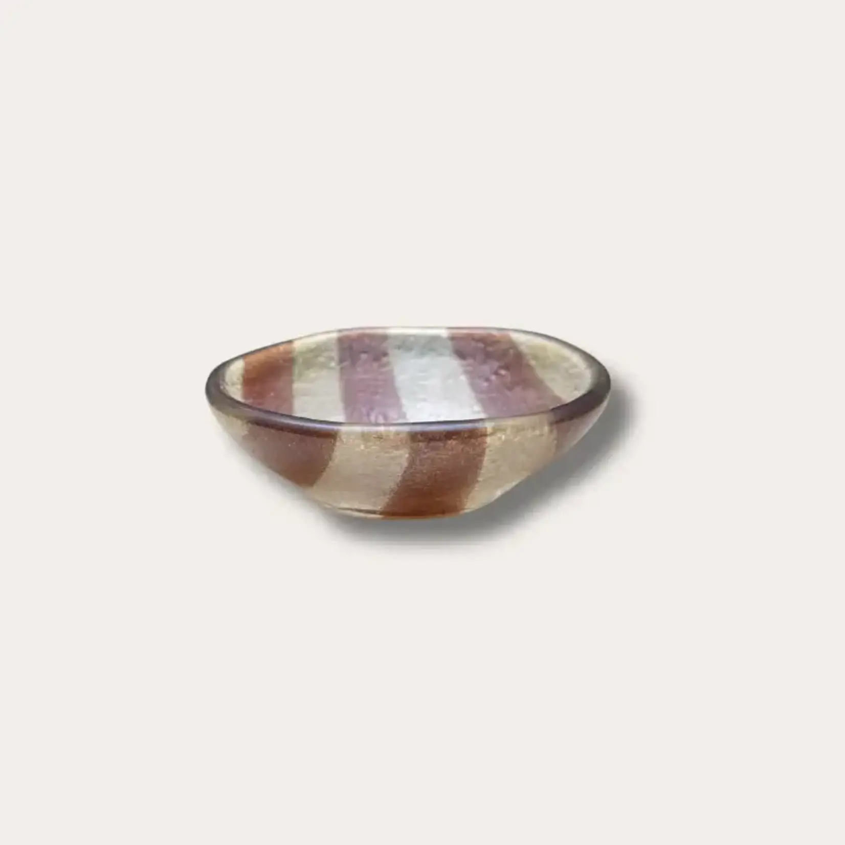 CAVARI ATELIER Artisano bowl xs 9x4 amber & brown stripes