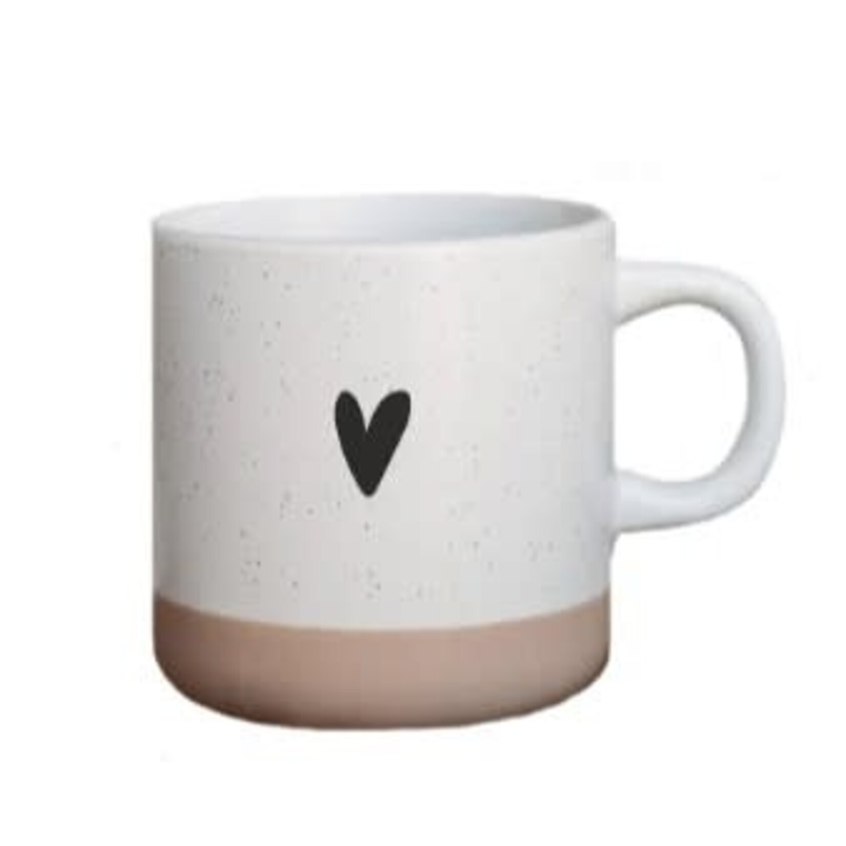 Mok keramiek hartje wit/beige