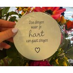 Home Sweet Home Muurcirkel 'Doe dingen waar je hart...' 12cm wit