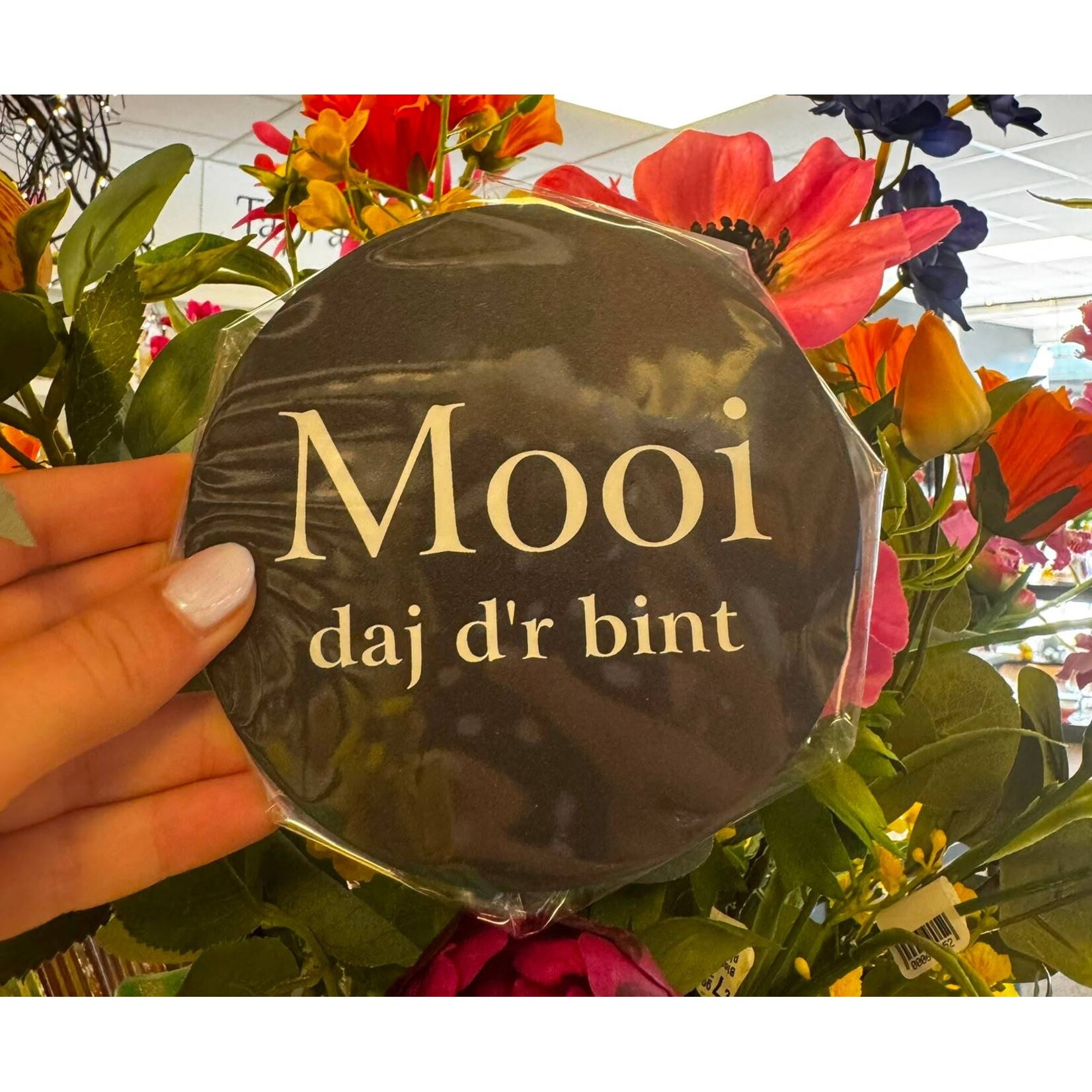 Home Sweet Home Muurcirkel 'Mooi daj d'r bint' 12cm zwart