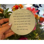 Home Sweet Home Muurcirkel 'Lach niet maar schater...' 12cm wit