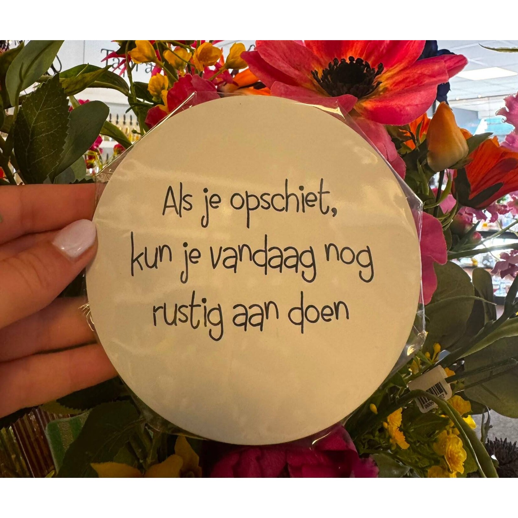 Home Sweet Home Muurcirkel als je opschiet... 12cm wit
