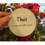 Home Sweet Home Muurcirkel Thuis is waar de liefde woont 12cm wit