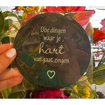 Home Sweet Home Muurcirkel ''doe dingen waar je hart van gaat zingen'' 12 cm zwart