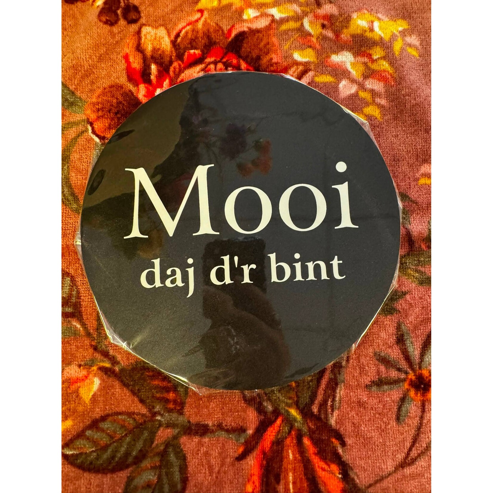 Home Sweet Home Muurcirkel zwart met tekst Mooi daj d'r bint 20cm